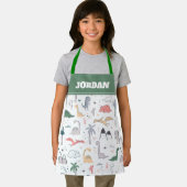 Tablier Amusant Pastel Dinosaur Motif de scène (Insitu)