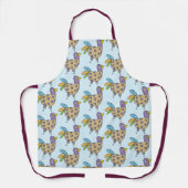 Tablier Amusant Quirky Poulets de poule Motif  Bleu (Recto)