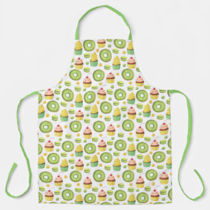 Tablier Amusants beignets verts et pâtisseries Motif Apron