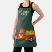 Tablier Amusants Monogramme Orange Citrouilles Thanksgivin (Insitu)