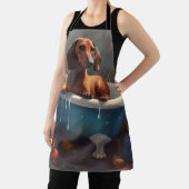 Tablier Amusement du dachshund au bain  (Insitu)