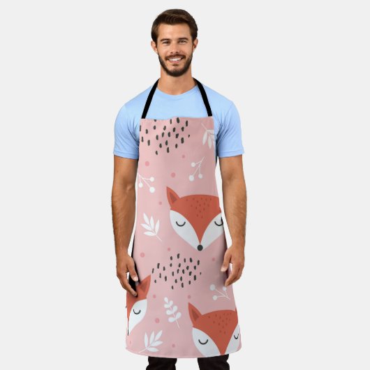 Tablier Amusement Fox : Motif de forêt mignon (Porté)