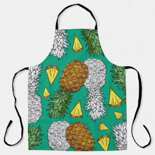 Tablier Ananas aux feuilles, petits morceaux. Pat sans joi