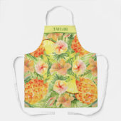 Tablier Ananas et fleurs Personnalisé (Recto)