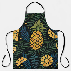 Tablier Ananas, palmiers feuilles : motif tropical.