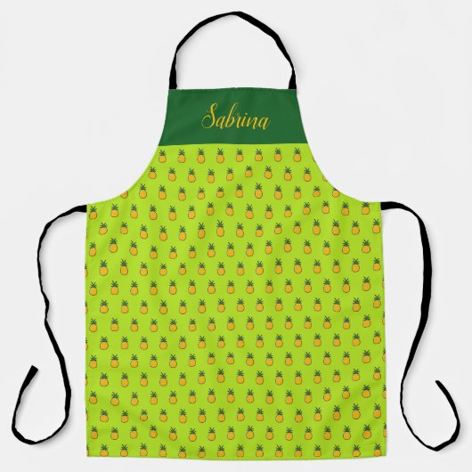 Tablier Ananas personnalisé Tropical Luau Kitchen Apron (Recto)