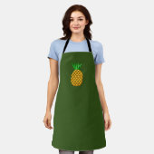 Tablier Ananas sur Arrière - plan vert (Porté)