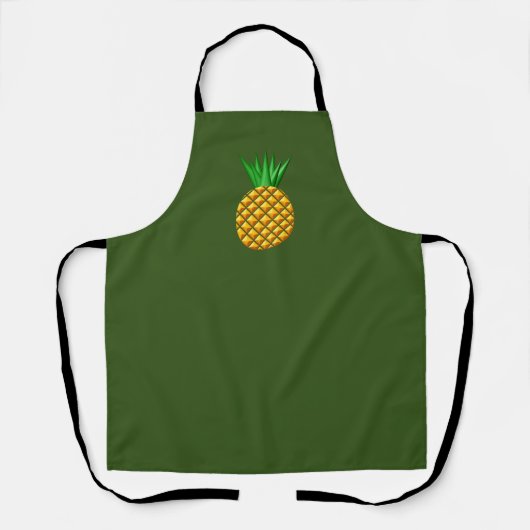Tablier Ananas sur Arrière - plan vert (Recto)