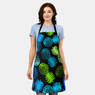 Tablier Ananas tropical de Momona Hawaiian - Turquoise noi