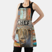 Tablier Ancien chef rustique Highland Cow Apron (Insitu)