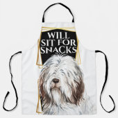 Tablier Ancien chien de garde amusant s'asseoir pour mange (Recto)