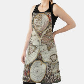 Tablier Ancienne carte des hémisphères du monde. Créé par (Insitu)