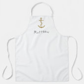 Tablier Ancrage or nom personnalisé nautique (Recto)
