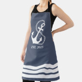 Tablier Ancre et rayures bleu marine (Insitu)