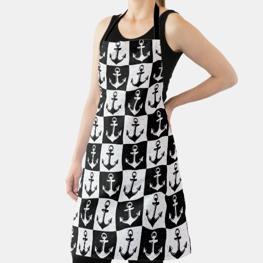 Tablier Ancre Motif de bloc noir blanc À damiers (Insitu)