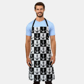 Tablier Ancre Motif de bloc noir blanc À damiers (Porté)