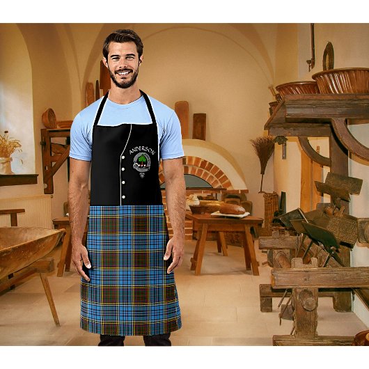 Tablier Anderson Clan Badge & Tartan Kilt Apron