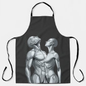 Tablier Android Union: Cyborg Couple All-Over Print Apron (Recto)
