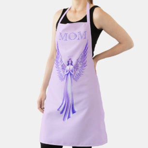 Tablier Ange aux ailes scintillantes Maman rose et viole