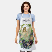 Tablier Ange de Pâques victorien avec fleurs de pensée vio (Porté)