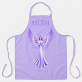 Tablier Ange Violet Avec des Ailes Brillantes | Maman (Recto)
