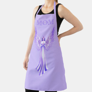 Tablier Ange Violet Avec des Ailes Brillantes   Maman