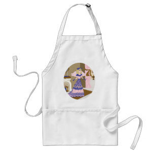 Tablier Angel victorien Bleu et rose Chant par cheminée