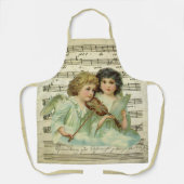 Tablier Anges victoriens violon et partition (Recto)