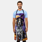 Tablier Anglais Setter Chien Halloween Sorcière Et Citroui (Porté)