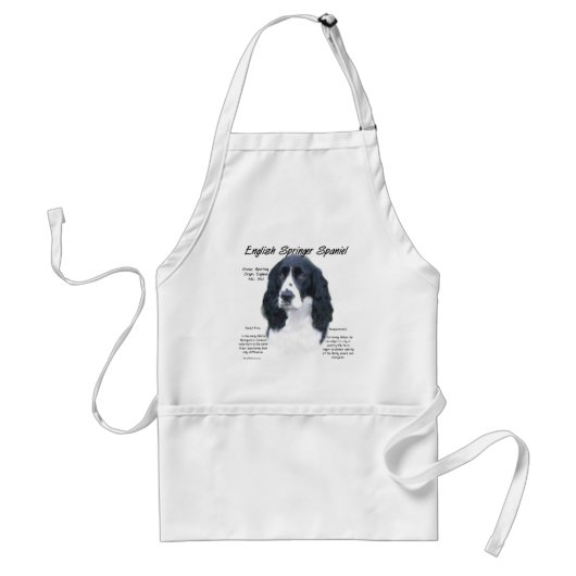Tablier Anglais Springer Spaniel (noir) Histoire Design (Devant)