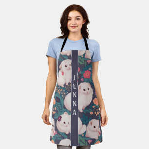 Tablier Angora Ferret Floral Coloral Motif personnalisé
