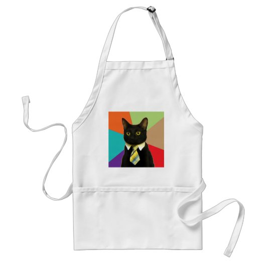 Tablier Animal Meme de conseil de chat d'affaires (Devant)