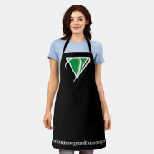 Tablier Animal Rights Green Vegan Icône "Latin Word" Apron (Porté)