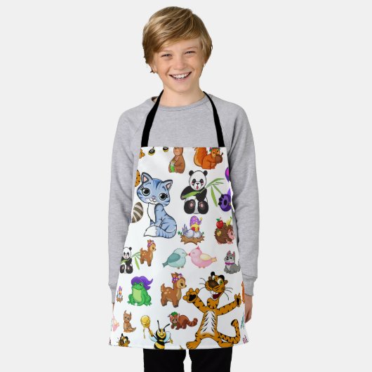 Tablier Animaux colorés Motif (Porté)