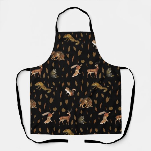 Tablier Animaux de forêt automnale Feuilles d'automne (Recto)