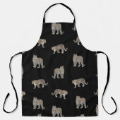 Tablier Animaux de la jungle léopard doré noir moderne (Recto)