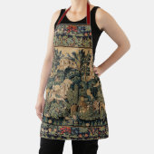 Tablier ANIMAUX D'IMAGINAIRE, CHEVAUX, BOIS Bleu Vert Flor (Insitu)