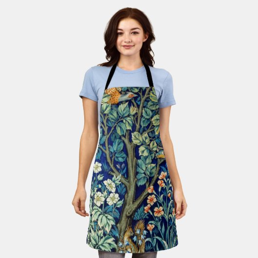 Tablier Animaux et fleurs, forêt, William Morris (Porté)