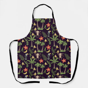 Tablier Animaux tropicaux singes motifs sans soudure & mac