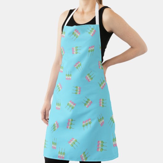 Tablier Anime Blue Pastel Dango Tout-En-Plan (Insitu)