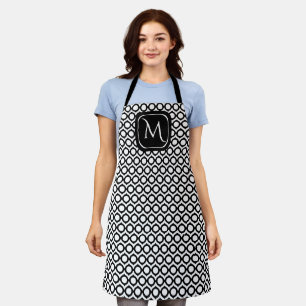 Tablier Anneaux liés noir blanc modernes