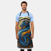 Tablier Année du dragon bleu 2024 (Porté)