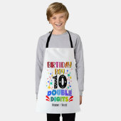 Tablier Anniversaire Garçon 10 Chiffres doubles, Anniversa (Porté)