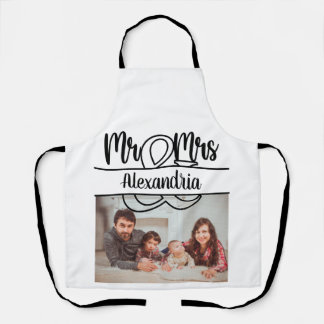 Tablier Anniversaire moderne M. et Mme monogram photo