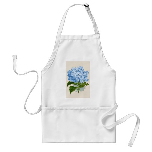 Tablier Antique Botanique Romantique Bleu Hydrangée (Devant)