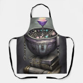 Tablier Antique Steampunk Cauldron | Pile de Spellbooks (Recto)