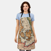 Tablier Antique vieille carte inspirée (10) (Porté)