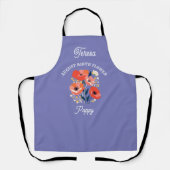 Tablier Août Fleur de naissance Nom personnalisé (Recto)