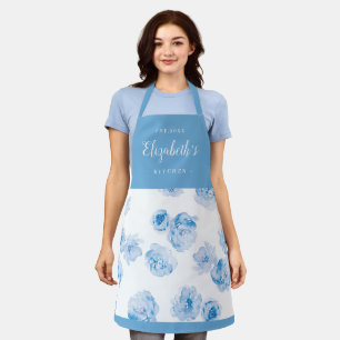 Tablier Aparon de cuisine personnalisé à l'aquarelle ble