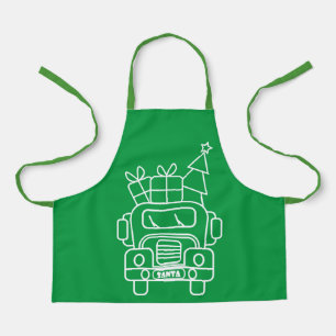 Tablier Aperçu camion de Noël Père Noël voiture vue avant